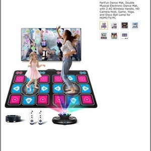 Dance Mat, 2- player, 2.4G Wireless, HD Camera, Games, Yoga, Running,